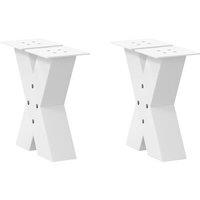 Berkfield Home Coffee Table Legs X-Shaped 2 pcs White 30x(30-31) cm Steel