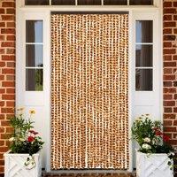 Berkfield Home Insect Curtain Ochre & White 100x220 cm Chenille in Yellow