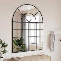 Berkfield Home Wall Mirror Black 100x130 cm Arch Iron