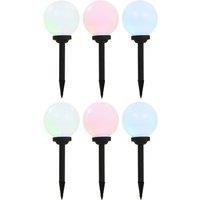 Berkfield Home Outdoor Solar Lamps 6 pcs LED Spherical 20 cm RGB in White