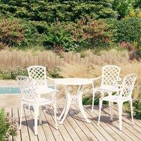 Berkfield Home 5 Piece Bistro Set Cast Aluminium White