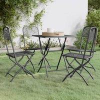 Berkfield Home 5 Piece Garden Dining Set Expanded Metal Mesh Anthracite in Black