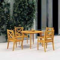 Berkfield Home Outdoor Dining Chairs 4 pcs Solid Wood Acacia in Brown
