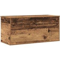 Berkfield Home Storage Box with Lid Old Wood 100x42x46 cm Engineered Wood in Brown | Size: 100 x 42 x 46 cm