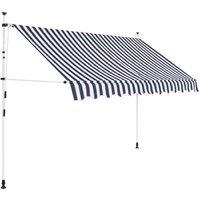 Berkfield Home Manual Retractable Awning 300 cm Blue & White Stripes