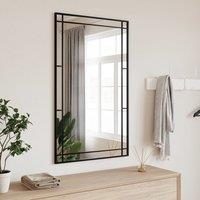 Berkfield Home Wall Mirror Black 60x100 cm Rectangle Iron