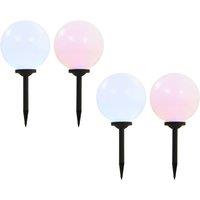 Berkfield Home Outdoor Solar Lamps 4 pcs LED Spherical 30 cm RGB in White