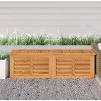 Berkfield Home Garden Storage Box with Bag 175x50x53 cm Solid Wood Teak in Brown | Size: 175 x 50 x 53 cm