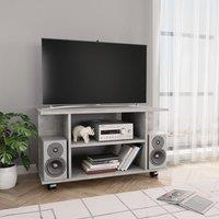 Berkfield Home TV Cabinet with Castors Concrete Grey 80x40x45 cm Engineered Wood | Size: 80 x 40 x 45 cm