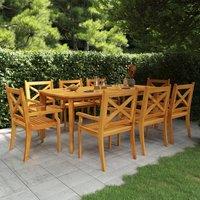 Berkfield Home 9 Piece Garden Dining Set Solid Wood Acacia in Brown