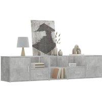 Berkfield Home Corner Cabinet Concrete Grey 200x40x45 cm Engineered Wood | Size: 200 x 40 x 45 cm