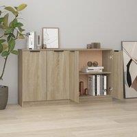 Berkfield Home Sideboards 2 pcs Sonoma Oak 60x30x70 cm Engineered Wood in Brown | Size: 60 x 30 x 70 cm