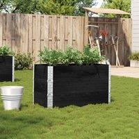 Berkfield Home Garden Planter Black 100x50 cm Solid Wood Pine