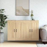 Berkfield Home Wall Mounted Cabinets 2 pcs Sonoma Oak Engineered Wood in Brown