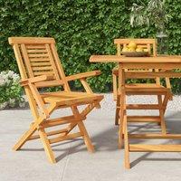 Berkfield Home Folding Garden Chairs 2 pcs 56x63x90 cm Solid Wood Teak in Brown | Size: 56 x 63 x 90 cm