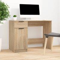 Berkfield Home Desk Sonoma Oak 100x50x75 cm Engineered Wood in Brown | Size: 100 x 50 x 75 cm