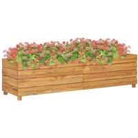 Berkfield Home Raised Bed 150x40x38 cm Solid Wood Teak & Steel in Brown | Size: 150 x 40 x 38 cm