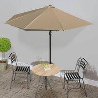 Berkfield Home Balcony Parasol with Aluminium Pole Taupe 300x155 cm Half in Beige