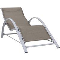 Berkfield Home Sunlounger Textilene & Aluminium Taupe in Beige