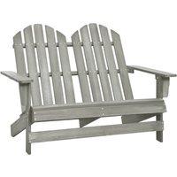 Berkfield Home 2-Seater Garden Adirondack Chair Solid Fir Wood Grey