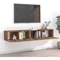 Berkfield Home 2 Piece TV Cabinet Set Smoked Oak Engineered Wood in Brown
