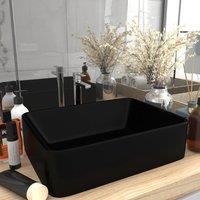 Berkfield Home Luxury Wash Basin Matt Black 41x30x12 cm Ceramic | Size: 41 x 30 x 12 cm
