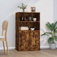 Berkfield Home Highboard Smoked Oak 60x35.5x103.5 cm Engineered Wood in Brown