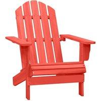 Berkfield Home Garden Adirondack Chair Solid Fir Wood Red