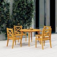 Berkfield Home Garden Table 110x75 cm Solid Wood Acacia in Brown | Size: 110x75 cm