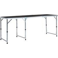 Berkfield Home Foldable Camping Table Grey Aluminium 180x60 cm
