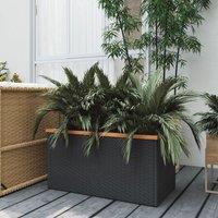 Berkfield Home Planter Black 80x40x40 cm Poly Rattan | Size: 80 x 40 x 40 cm