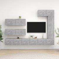Berkfield Home 7 Piece TV Cabinet Set Concrete Grey Engineered Wood