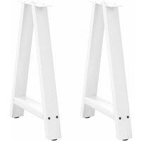 Berkfield Home Coffee Table Legs A-Shaped 2 pcs White 60x(72-73) cm Steel in White