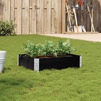 Berkfield Home Garden Planter Black 80x60 cm Solid Wood Pine
