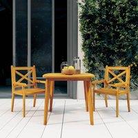 Berkfield Home 3 Piece Garden Dining Set Solid Wood Acacia in Brown