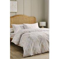 CHRISTY 'Aspen' Geometric Cotton Percale Duvet Cover Set in Beige | Size: Double
