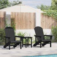 Berkfield Home Adirondack Chairs 2 pcs Black 74x82x90 cm HDPE | Size: 74 x 82 x 90 cm