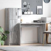 Berkfield Home Desk with Storage Grey Sonoma Engineered Wood