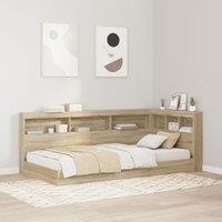 Berkfield Home Storage Headboard with Shelf Sonoma oak 90 cm Engineered wood in Brown