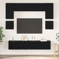 Berkfield Home with Shelf Wall-mounted Other with Storage with Door 8 pcs Black oak 80 x 30 x 30 cm Engineered wood