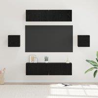 Berkfield Home TV Cabinet Set 6 pcs Black oak 60 x 30 x 30 cm Engineered wood
