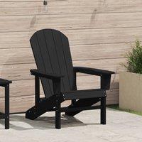 Berkfield Home Adirondack Chair Black 74x82x91 cm HDPE | Size: 74 x 82 x 91 cm