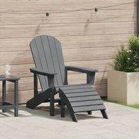 Berkfield Home Adirondack Chair with Footrest Light Grey HDPE