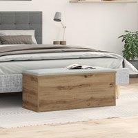 Berkfield Home Storage Box in Artisan Oak - 90x35x35 cm, Made from Engineered Wood in Brown | Size: 90 x 35 x 35 cm
