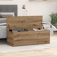 Berkfield Home Artisan Oak Storage Box 102x35x35 cm Made of Engineered Wood in Brown | Size: 102 x 35 x 35 cm