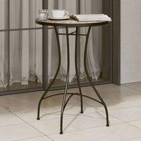 Berkfield Home Mosaic Bistro Table Terracotta & White 50x70 cm Ceramic in Orange | Size: 50x70 cm