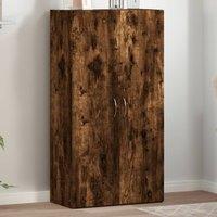 Berkfield Home File Cabinet Smoked Oak 60x32x115 cm Engineered Wood in Brown | Size: 60 x 32 x 115 cm