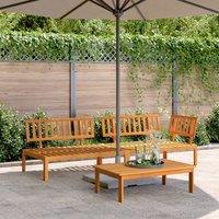 Berkfield Home 3 Piece Garden Pallet Sofa Set Solid Wood Acacia in Brown