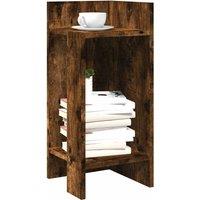 Berkfield Home Side Tables 2 pcs with Shelf Smoked Oak 25.5x27x60 cm in Brown