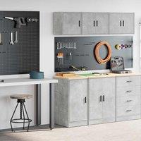 Berkfield Home Garage Cabinets 2 pcs Concrete Grey Engineered Wood